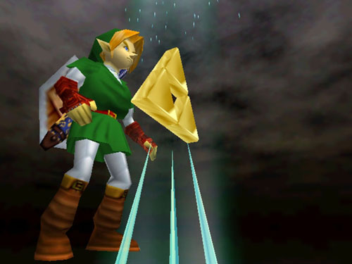 Link, with the Triforce